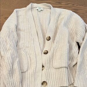 Aerie Cream Button-Up Cardigan